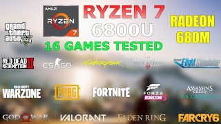 Ryzen 7 6800U  Radeon 680M RDNA 2  Test in 16 Games in 2022 [upl. by Enimrej]