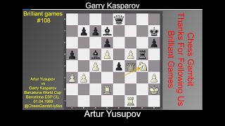 Artur Yusupov vs Garry Kasparov Brilliant games 108 [upl. by Arihsay]