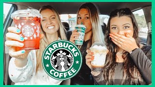 Trying Starbucks Drinks The Schnacky Family Favorites  Allie Schnacky amp Carol Chaves [upl. by Ahsart628]