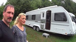 Wohnwagen Roomtour Knaus 750 UFK Exclusive und unsere Urlaubsplanung nach [upl. by Irrep354]