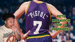 quotPistolquot Pete Maravich TOP 20 Highlights REACTION [upl. by Akcirret58]