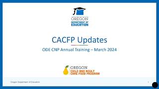 CACFP Updates Training [upl. by Doria]