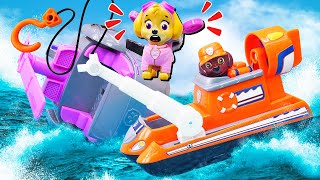 Spielzeug Video für Kinder mit der Paw Patrol  Kinder Cartoons Skyes Hubschrauber ist abgestürzt [upl. by Nuyh]