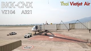 Thai Vietjet Air VZ104 A321 Bangkok Suvarnabhumi BKK to Chiang Mai CNX  Flight Review [upl. by Ophelie]