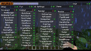 Minecraft Wurst hacked client showcase [upl. by Tilden]