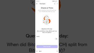 Time Farm Questions of the Day When did Bitcoin Cash BCH split from Bitcoin SV BSV time [upl. by Ecirehc941]