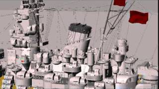 Battleship Yamato 3D Animation Camera Move OpenGL [upl. by Eeleak]