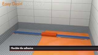 Modulo TAF linear shower drains  Installation with standard clamp drain  Easy Drain USA [upl. by Ynabla]