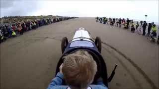 350hp Sunbeam Blue Bird 90th Anniversary Run on Pendine Sands [upl. by Lenneuq]