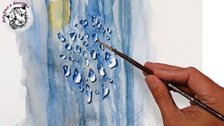 Como Pintar Gotas de Agua con Acuarela Tecnicas de Acuarela [upl. by Mechling]