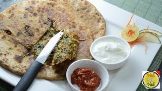 Palak Paneer Paratha  By Vahchef  vahrehvahcom [upl. by Wallie327]