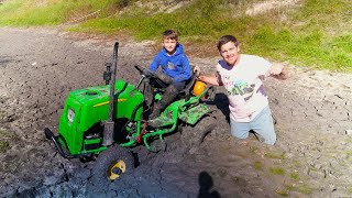 Finding Secret Key for New Toy in Deep Mud  Tractors for kids [upl. by Giddings663]