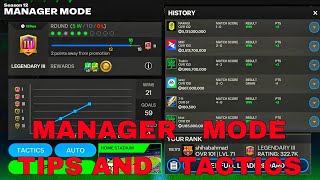 MANAGER MODE TRICK TO REACH FC CHAMPS EASILY TACTICS FORMATION AND GUIDE fcmobile fifamobile [upl. by Gabor]