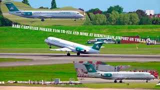 RARE Carpatair Fokker F100 YRFZA and more at Birmingham airport on the 2152023 [upl. by Nylahs]