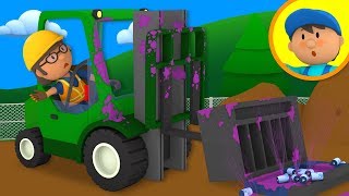 Forklift Bumps into a Bulldozer  Carls Car Wash  Cartoon For Kids [upl. by Aslin]