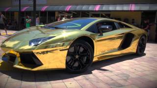 Worlds First Gold Plated Lamborghini Aventador LP7004 unveiled [upl. by Adnolor628]