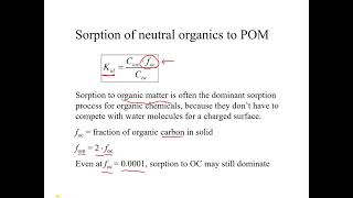 Sorption 4 Koc the organic carbonwater partition coefficient [upl. by Izak938]