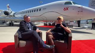 Dassault Falcon 6X interview static display EBACE 2024 [upl. by Adnovoj886]