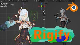 How to RIG MMD Character Shenhe Rigify [upl. by Seaddon930]