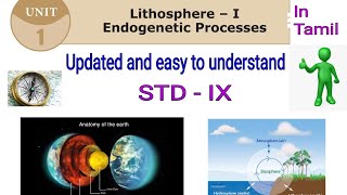 Lithosphere  I Endogenetic process in tamil  IX  STD Geography Lesson  1 [upl. by Kcirrez]