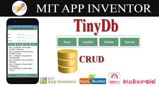 CRUD Tinydb  Mit App Inventor Appybuilder Thunkable [upl. by Genovera452]