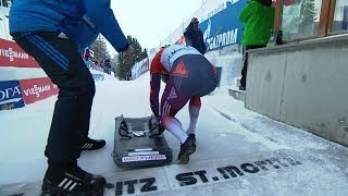 IBSF  Mens Skeleton World Cup 20132014  St Moritz Heat 1 Race 1 [upl. by Atnas535]