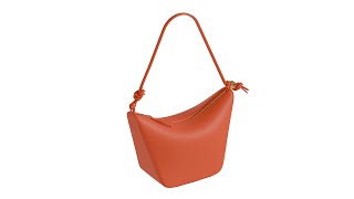 LOEWE Mini Hammock Hobo bag Vivid orange 3D Animation [upl. by Akkimat]