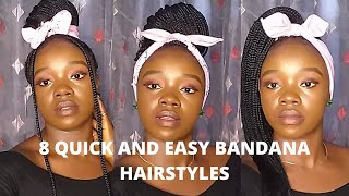 TRENDY BANDANA STYLES ON BOXBRAIDS [upl. by Atinrahs]