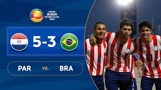 PARAGUAY vs BRASIL 53  RESUMEN  CONMEBOL SUB20 FÚTBOL PLAYA 2023 [upl. by Haldan850]