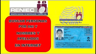 Cómo buscar personas por dni nombres y apellidos en internet [upl. by Sulecram]