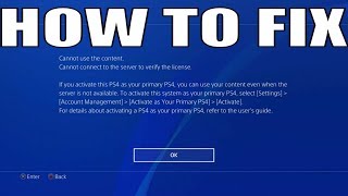 HOW TO FIX PS4 ERROR Cannot USE CONTENT CANNOT CONNECT TO SERVER [upl. by Favien]