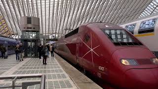 LiègeGuillemins BE departure Eurostar 9426 with destination Paris Nord FR 30102024 [upl. by Caresse]