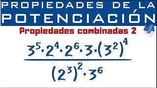 Propiedades de la potenciación  Propiedades combinadas  Ejemplo 2 [upl. by Khalin]