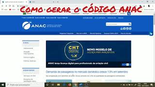 Como gerar o CÓDIGO ANAC em menos de 4 minutos [upl. by Akelam911]