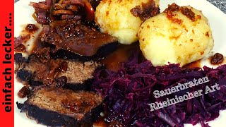 Sauerbraten Rheinischer Art  WunschRezept  Kochen lernen mit Tom [upl. by Dranoel]