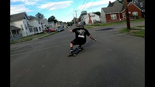 Landyachtz Drop Cat 38 mild hill bomb and carving around town [upl. by Vaules]