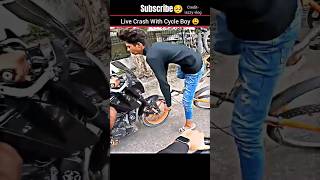 Cycle boy crash 😭 shorts ytshort viralshort viralreels viralvideos ayteach motovlog rider [upl. by Standing]