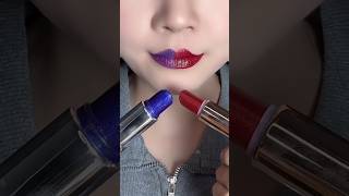 Red ♥️ VS Blue 💙 Lipstick Tutorial Beauty Tips [upl. by Ehav]