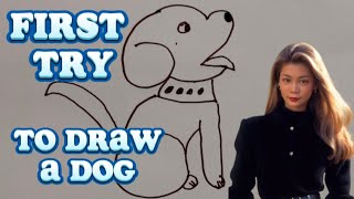 HOW CAN WE DRAW A DOG WITH NUMBERS 6621 FIRST TIME I DO IT [upl. by Arianna]