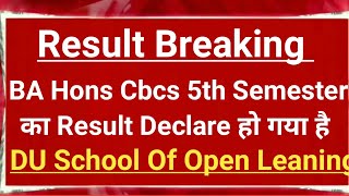 SOL BA Hons Political Science Fifth Semester cbcs Result Declared Dec 2023 Exam include Ex student [upl. by Atinehc152]