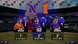 Super Mega NCAA College Baseball Video Game Northwestern Wildcats vs Illinois Fighting Illini [upl. by Aicenad]