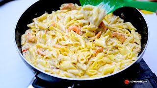 Shrimp Pasta Alfredo No heavy cream required [upl. by Ahtar565]