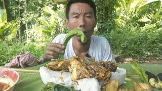 Mukbang Chicken King chilliwinged beans squash leaf etc Northeast Nagaland [upl. by Lerrud]