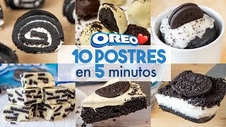 10 POSTRES de OREO Fáciles y Sin Horno 🍫  con 3 Ingredientes [upl. by Denney]