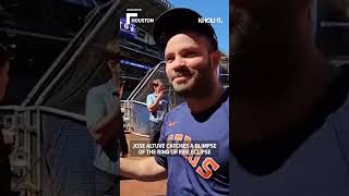 Jose Altuve catches a glimpse of the Ring of Fire solar eclipse shorts [upl. by Truscott]