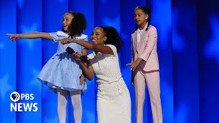 WATCH How to pronounce Kamala Harris according to her nieces  2024 DNC Day 4 [upl. by Garreth]