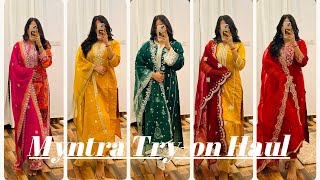 Myntra Kurta Set Haul  Wedding season outfit options  Ethnic wear haul [upl. by Assiran]