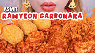 EXTRA PEDAS🔥 ASMR MIE RAMYEON CARBONARA DENGAN FIESTA GARLIC CHEESE NUGGET‼️ ASMR Indonesia [upl. by Berey130]