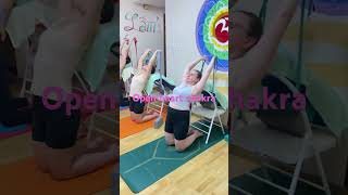 iyengaryoga heartopening kapotasana yogawithprops chairyoga yogaprops wallyoga yoga anyen [upl. by Gambrill]