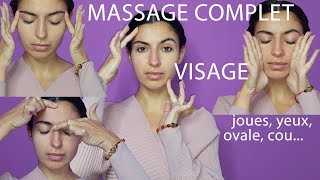 MASSAGE VISAGE COMPLET RAPIDE  yeux ovale cou ride du lion [upl. by Haily]